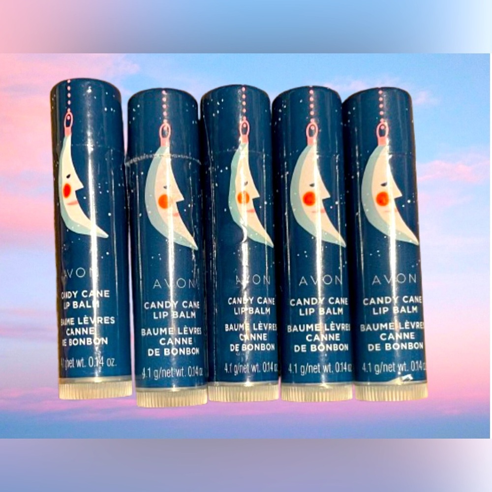 🍭 QTY 5 CANDY CANE LIP BALMS Avon Xmas Exclusive Stocking Stuffers Gifts Dry Lip